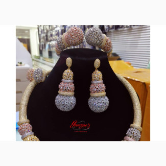Bold Zirconia Set (3tone, Gold)