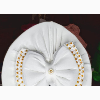 White Chunky Baby Turban - Brand New