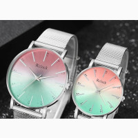 Rclock Stainless Steel Mesh Couple#039;s Wristwatch