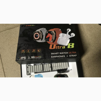 Ultra 8 Smart Watch + Earphones + 2 Straps