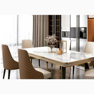 Marble Top Dining Table With 6 Chairs Set