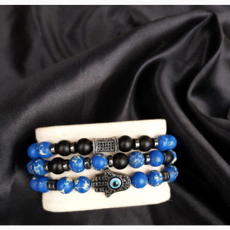 Hand of Hamsa + Blue Eyes Bracelet