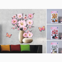 3D Flower Vase Wall Stickers - Beautiful Home Decor
