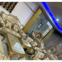 Complete Set of Turkish Royal Fabric Sofa Chair