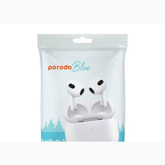 Porodo Blue Earbuds 3 With Swipe Volume - White