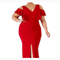 Plus Size Maxi Slit Dress
