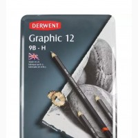 Derwent Professional 9B to H Graphic Soft Drawing Pencils 12