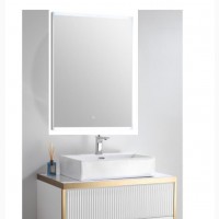 80cm White and Gold Plated Luxury Cabinet Set With LED