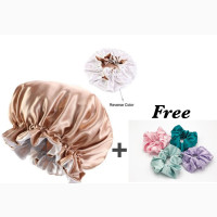 Reversible Satin Hair Bonnet - Free Scrunchies Included