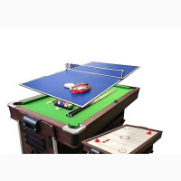 Usa 4 in 1 - 7ft Green Pool Table With Benches + Air Hockey