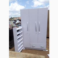 White 3-Door Wardrobe by Home Interiors - Brand New