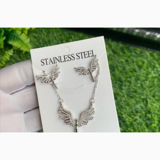 Fashion Stainless Steel Jewelry Set - Necklace and Earrings