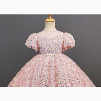 Pink Princess Cinderella Birthday Flower Girl Dress