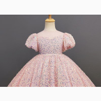 Pink Princess Cinderella Birthday Flower Girl Dress