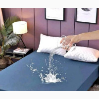 Flat Sheet Waterproof Mattress Protector(Blue)