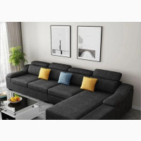 Contemporary Modern Dark Grey L Shape