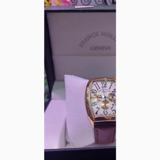 Franck Muller Luxury Designer Leather Wristwatch