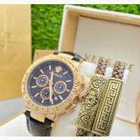 Brand New Versace Leather Wristwatch for Men