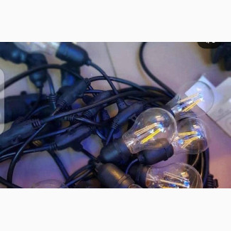 Water Resistant String Lights With 16pcs Globe Clear Bulbs
