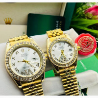 Rolex Couples Iced Dial Wristwatch