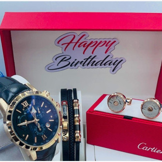 Stylish Cartier Wristwatch with Bracelet and Cufflink