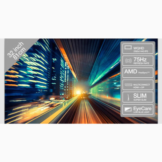 PEAQ 32 Inches Frameless WQHD Slim Hdmi Monitor 75 Hz