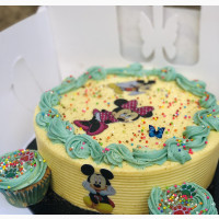 Single Layer Vanilla Theme Cake for Kids