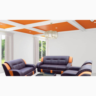 7 Seaters Sofa Chairs With Table. Quality Leather Couch