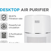 Black Decker Desktop Air Purifier With Air Quality Sensor