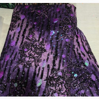 Stunning Velvet Sequins Lace Fabrics Ab3/11 for Sale