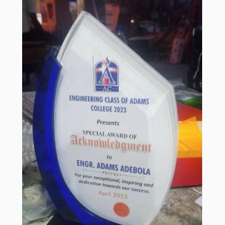 Acrylic Award Plaque H69 - Brand New