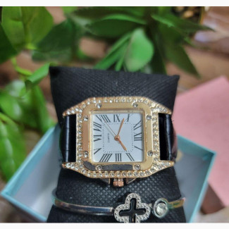 2pcs Fashion Luxury Bracelet Wristwatch For Women Gifts