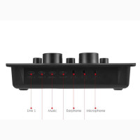 V17 Live Sound Card Microphone Kit BT Mini Sound Mixer