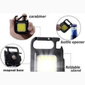 Black Keychain USB Rechargeable LED Torch