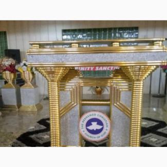 Modern Church Pulpit With Flower Vase