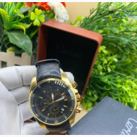 Cartier Men#039;s Leather Chronograph Wristwatch