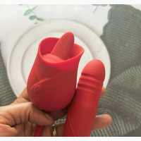 2 In 1 Powerful Clitoris Stimulator Pulsating Rose Licker