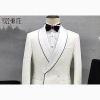 White Floral Maligan Suit: Snow Petals Elegance