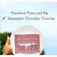 Paint and Sip Circle Canvas by Sweeteez Art