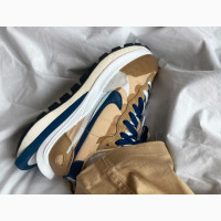 Nike X Sacai Vaporwaffle Sesame and Blue Void Sneakers