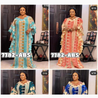 Elegant Ladies Cord Lace Bubu Gown