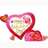 Valentine#039;s Day XL Supershape Heart Rose Balloon - Brand New