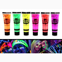 Luminiscent Face Body Art Paint UV Glow in Dark 25ml/tube, 24 Tubes/Box
