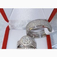 Titanium Steel Sterling Silver Wedding Rings Set