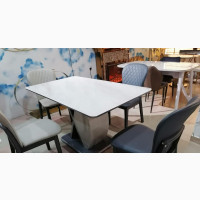 Marble Top Dining Table and 6 Chairs