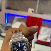 Quality (Thick) Stainless Stee SANTOS DE CARTIER Blue Dial