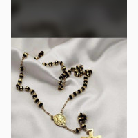 Gold Black Steel Rosary
