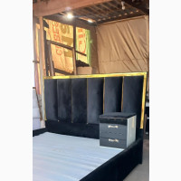 Standard Padded Bed Frame 6by6 with Side Drawer