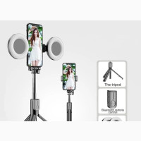 Selfie Stick With Tripod Stand With Two Ringlight