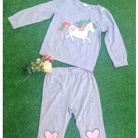 Girls Unicorn Pony 2 in 1 Joggers Set - Brand New